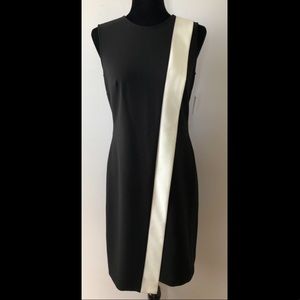 Donna Morgan Black Dress w/White Stripe Size 4 NWT